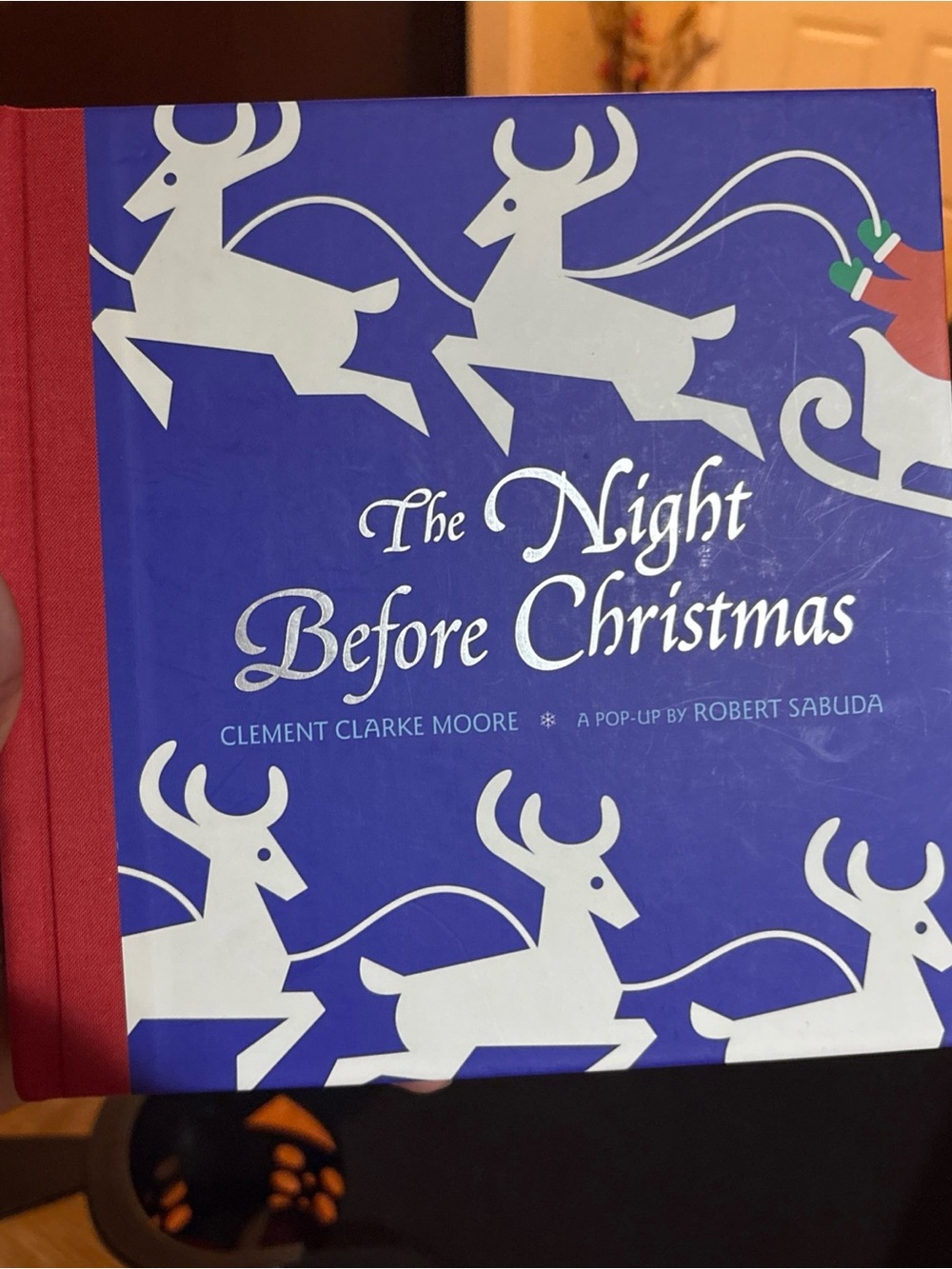 The Night Before Christmas Pop-Up Book by Robert Sabuda - Blue & Red